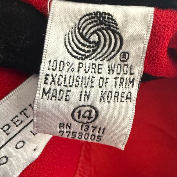 Vintage Valerie Stevens wool Red Blazer with Black Accents - Picture 4 of 4